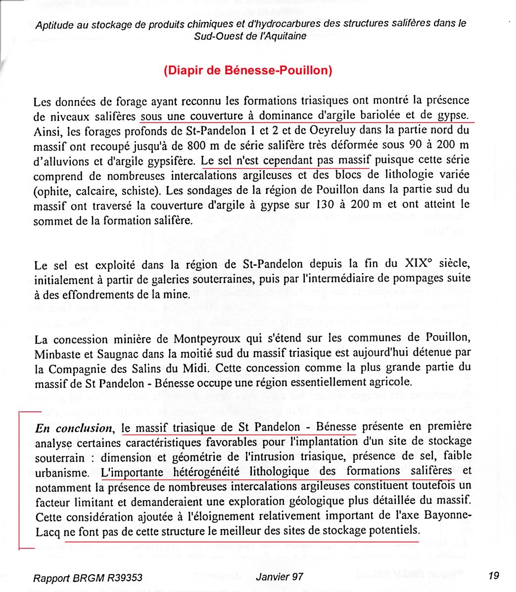 Rapport BRGM 1997 - résumé « Salins des Landes »